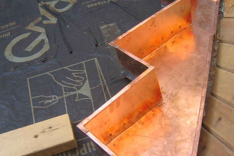 Counter flashing around a chimney